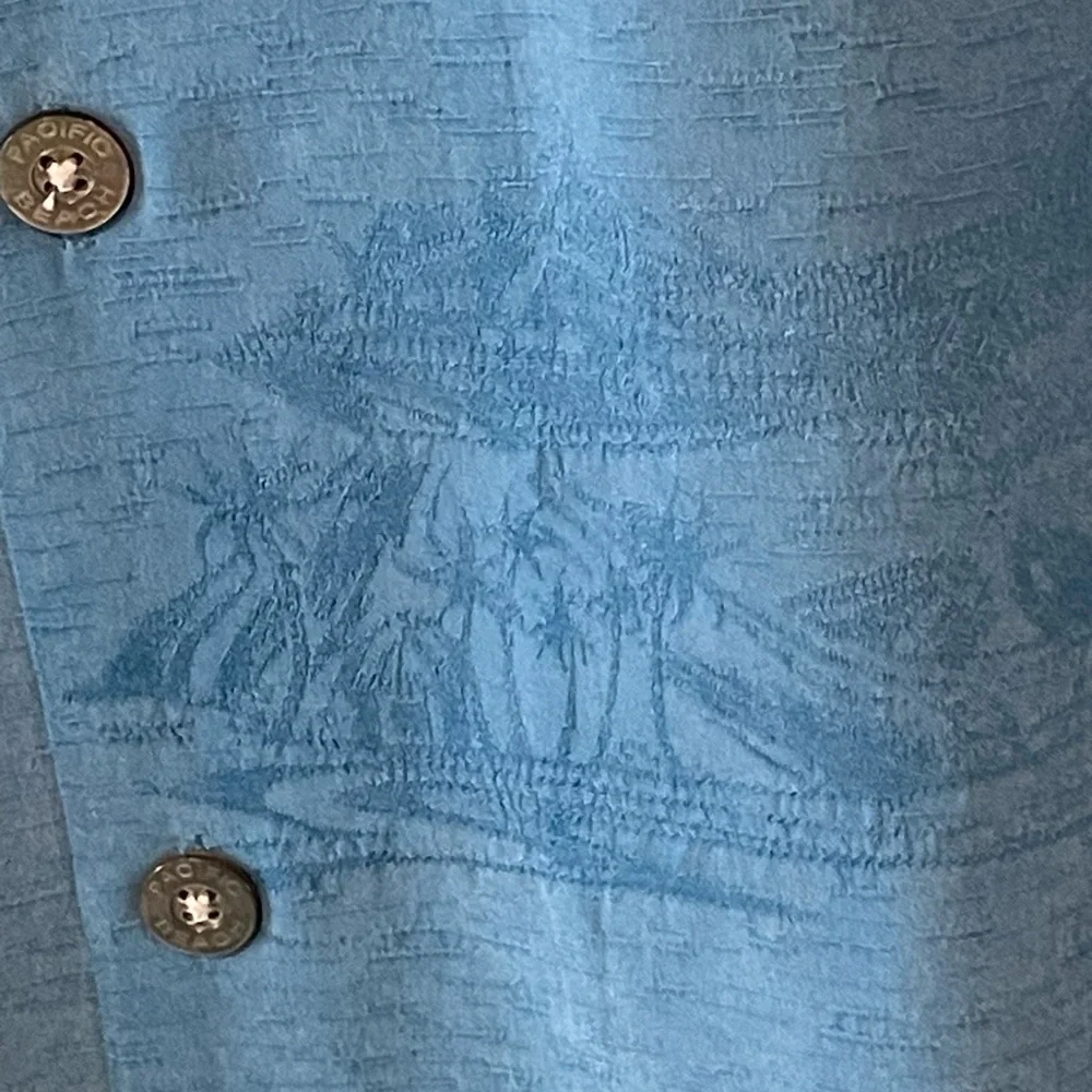 Vintage Pacific Beach 100% Silk Clipper Embroidered Button Down Shirt Size XL - Picture 9 of 11